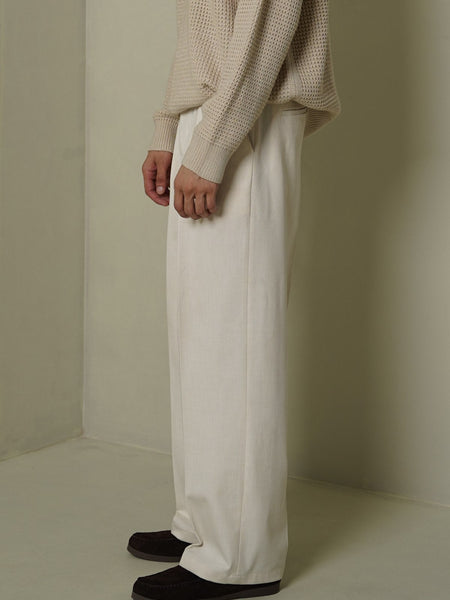 DOUBLE PLEAT TAILORED PANTS