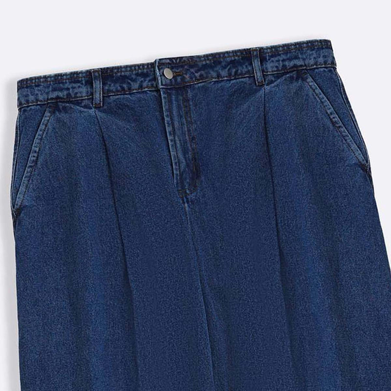 3D PLEAT DENIM PANTS