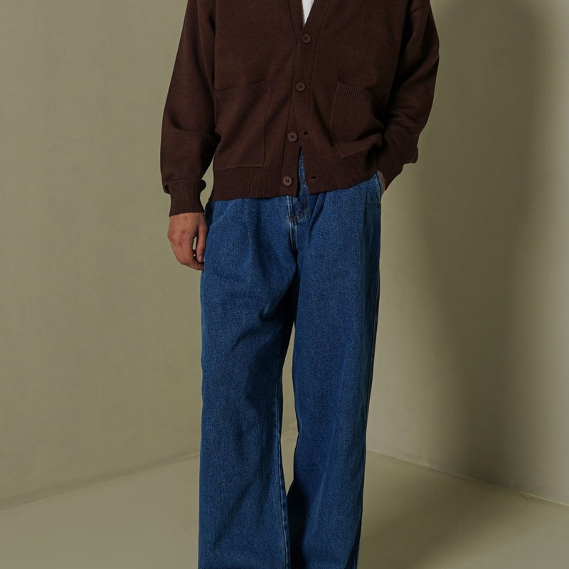 3D PLEAT DENIM PANTS