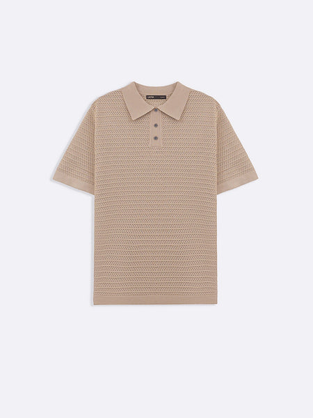 KNITTED MESH POLO
