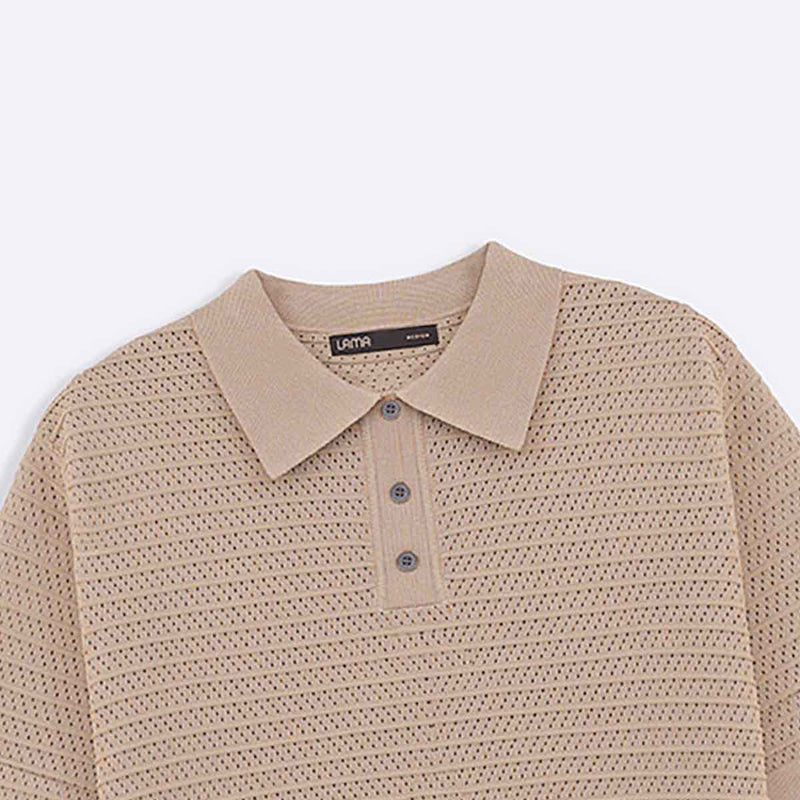 KNITTED MESH POLO