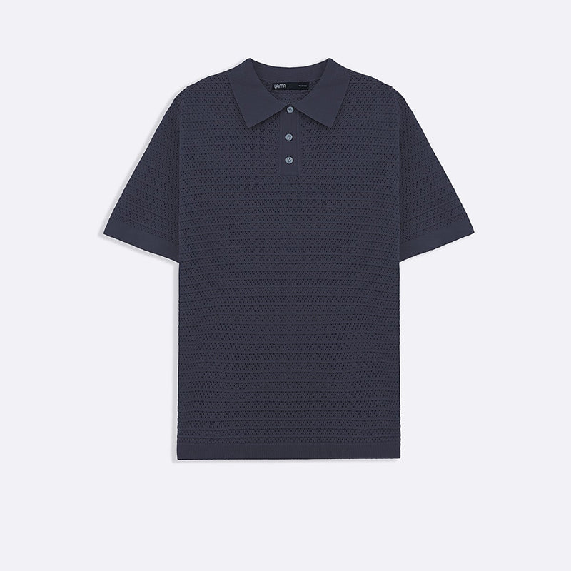 KNITTED MESH POLO