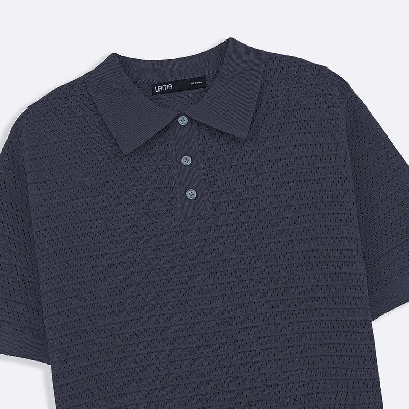 KNITTED MESH POLO