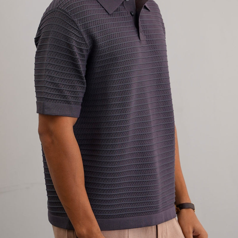 KNITTED MESH POLO