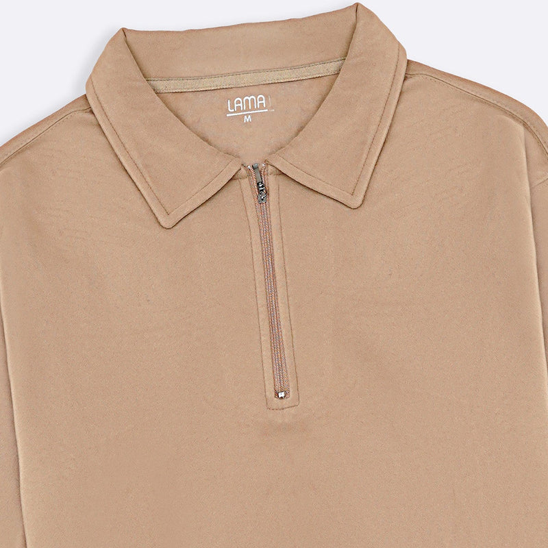 ZIPPER POLO SWEATSHIRT