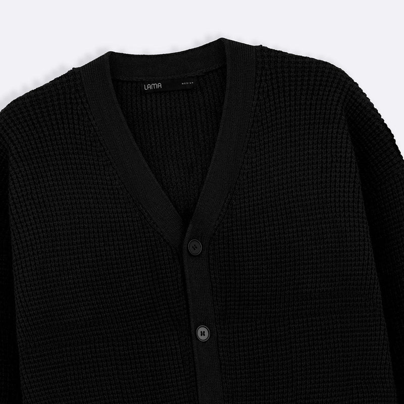 WAFFLE KNIT CARDIGAN