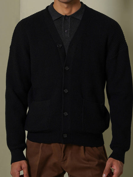 WAFFLE KNIT CARDIGAN