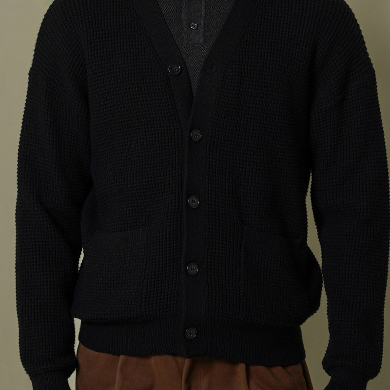 WAFFLE KNIT CARDIGAN