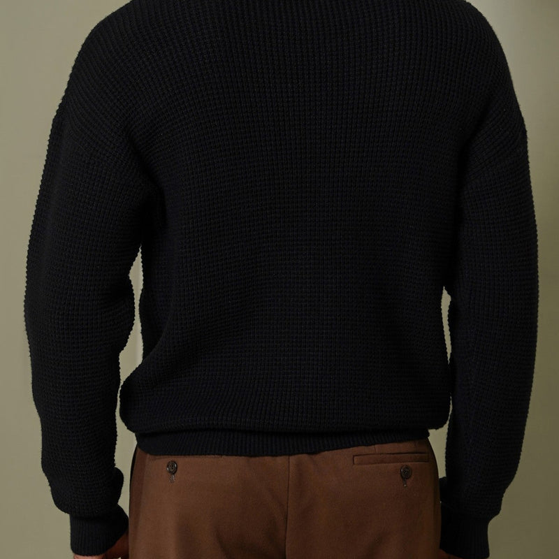 WAFFLE KNIT CARDIGAN