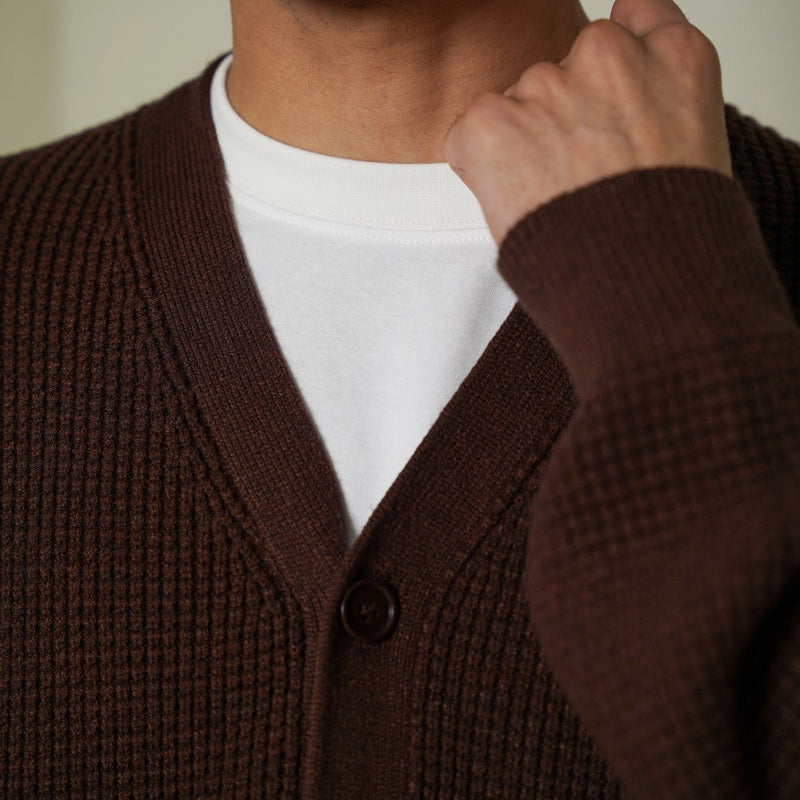 WAFFLE KNIT CARDIGAN
