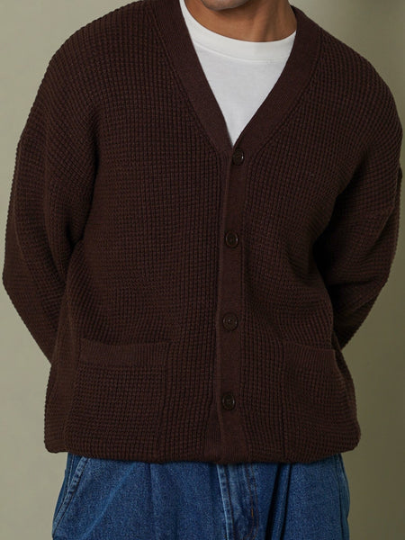WAFFLE KNIT CARDIGAN