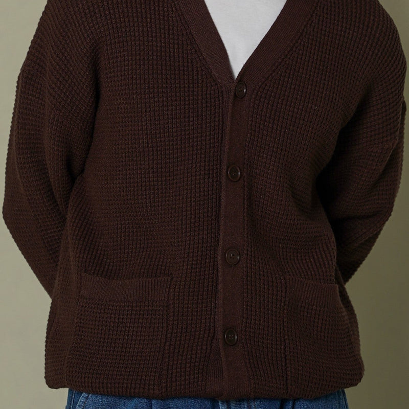 WAFFLE KNIT CARDIGAN