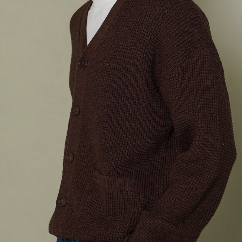 WAFFLE KNIT CARDIGAN