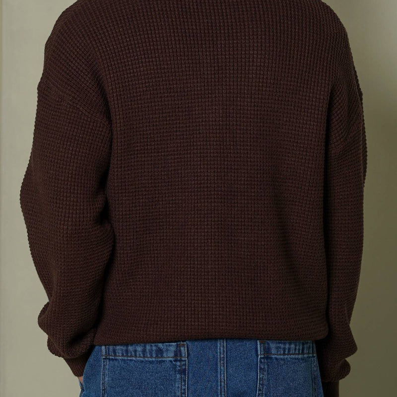 WAFFLE KNIT CARDIGAN