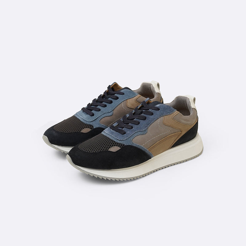 CONTRAST LEATHER JOGGERS