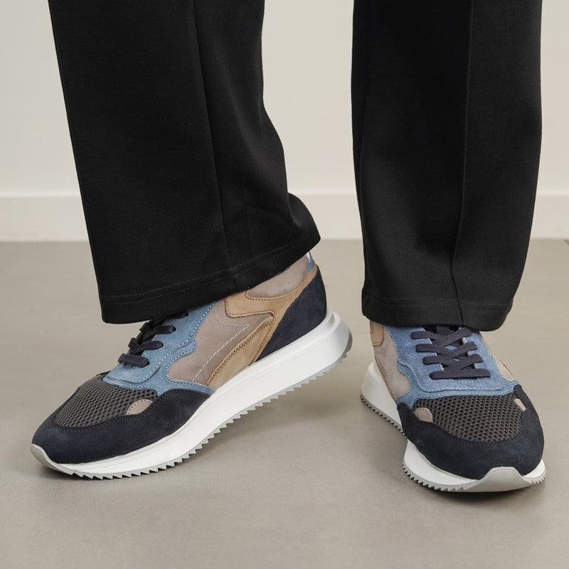 CONTRAST LEATHER JOGGERS