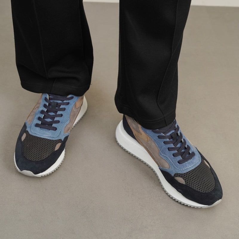 CONTRAST LEATHER JOGGERS