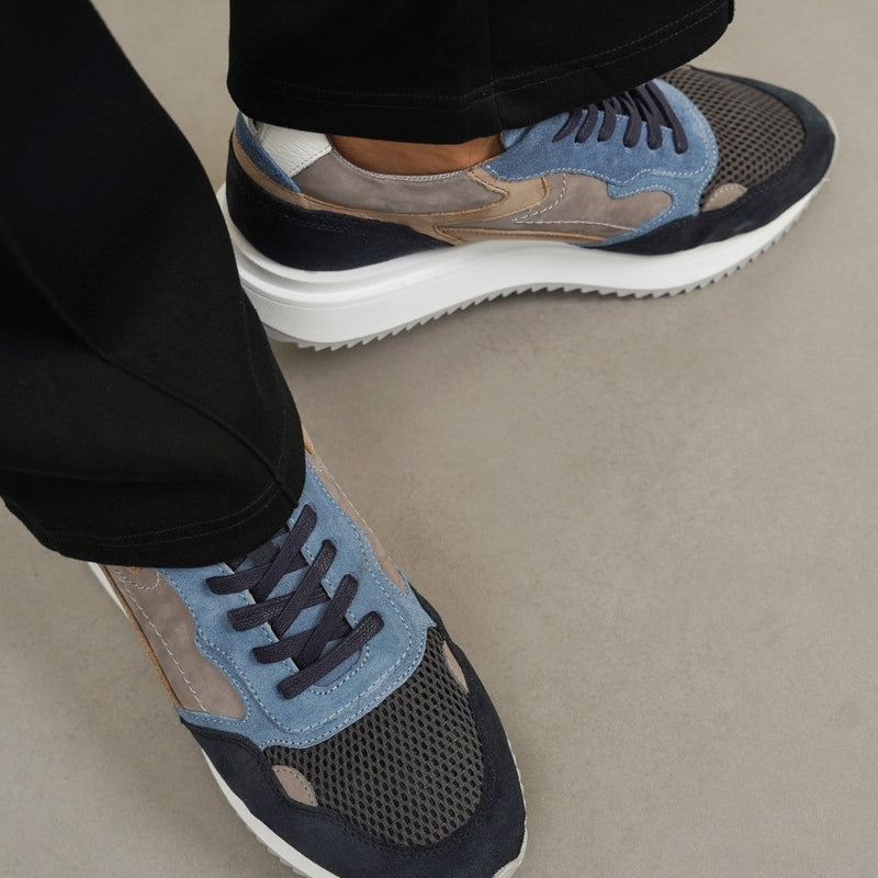 CONTRAST LEATHER JOGGERS