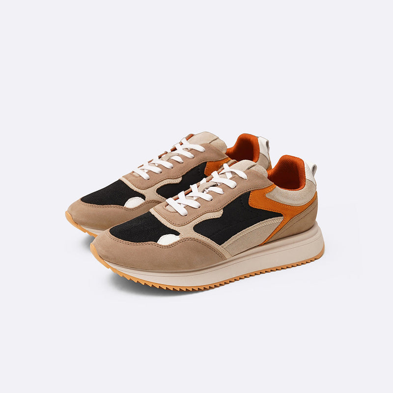 CONTRAST LEATHER JOGGERS