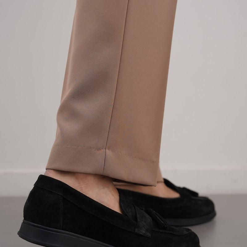 SUEDE LEATHER TASSEL LOAFERS