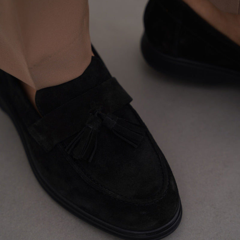 SUEDE LEATHER TASSEL LOAFERS