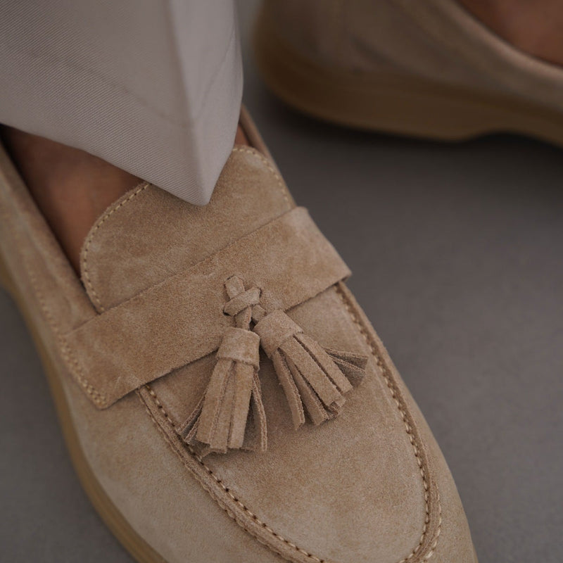 SUEDE LEATHER TASSEL LOAFERS