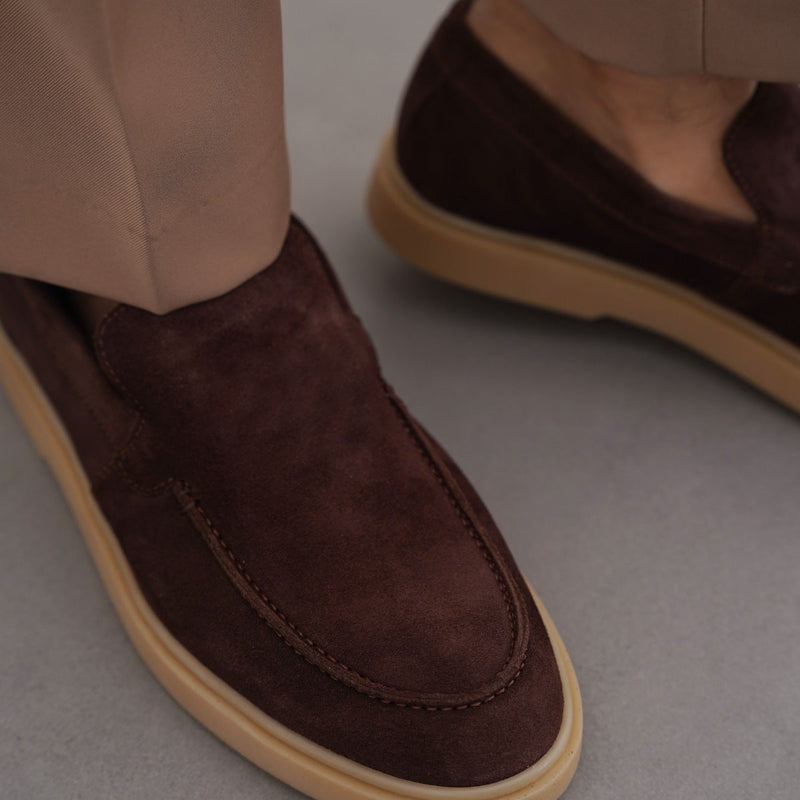 SUEDE LEATHER SLIP-ON LOAFERS