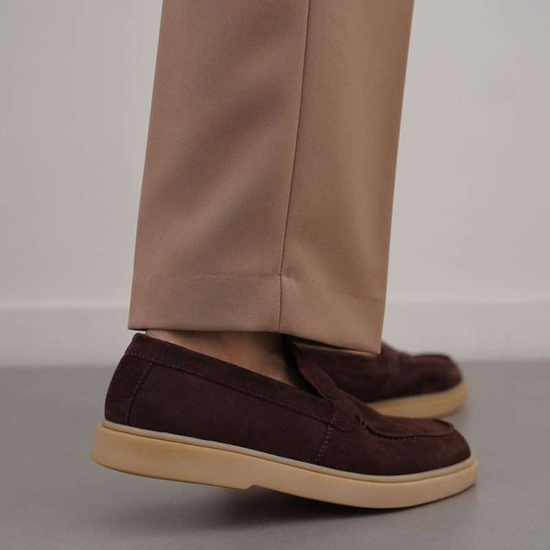 SUEDE LEATHER SLIP-ON LOAFERS