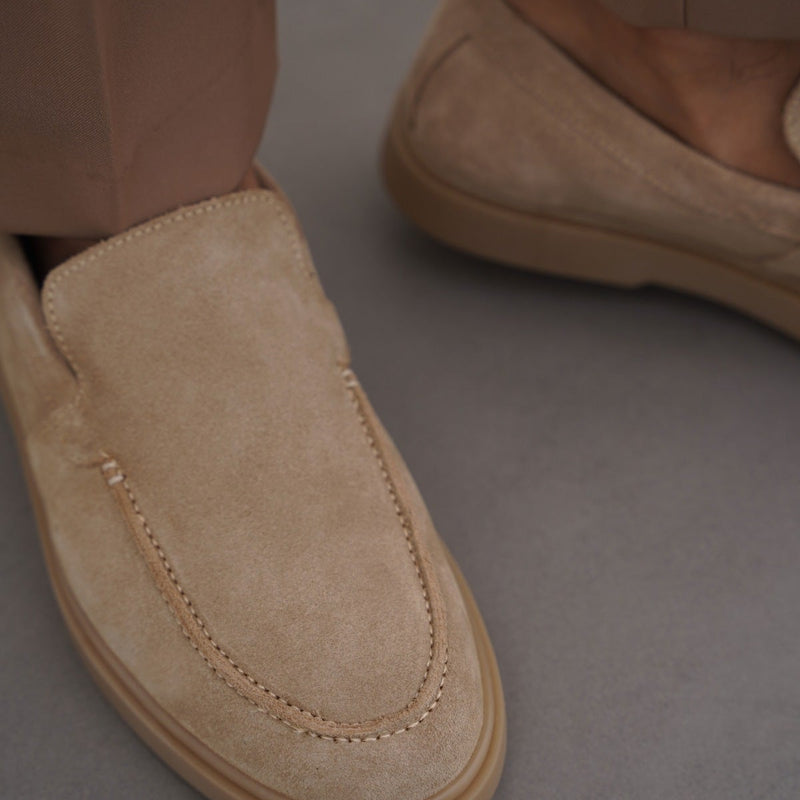 SUEDE LEATHER SLIP-ON LOAFERS
