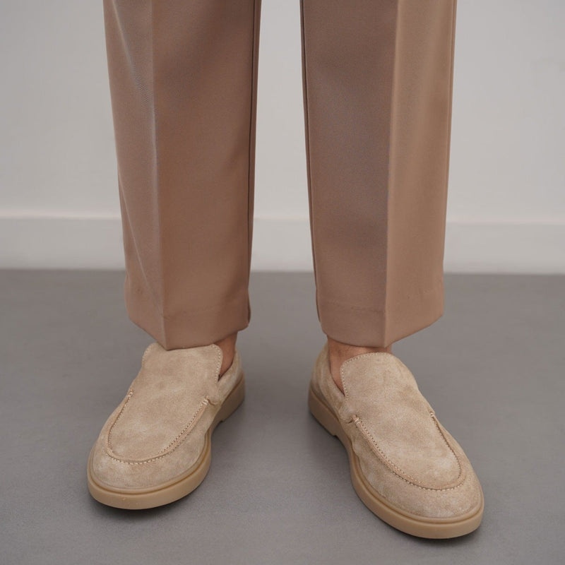 SUEDE LEATHER SLIP-ON LOAFERS