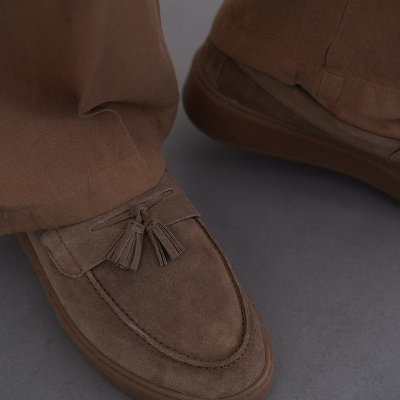 SUEDE LEATHER TASSEL LOAFERS