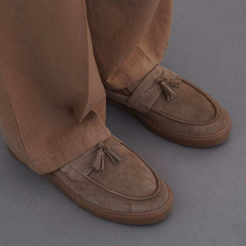 SUEDE LEATHER TASSEL LOAFERS