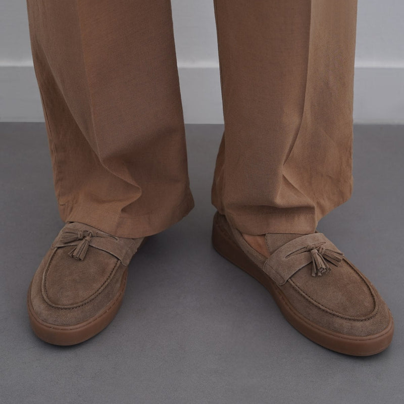 SUEDE LEATHER TASSEL LOAFERS