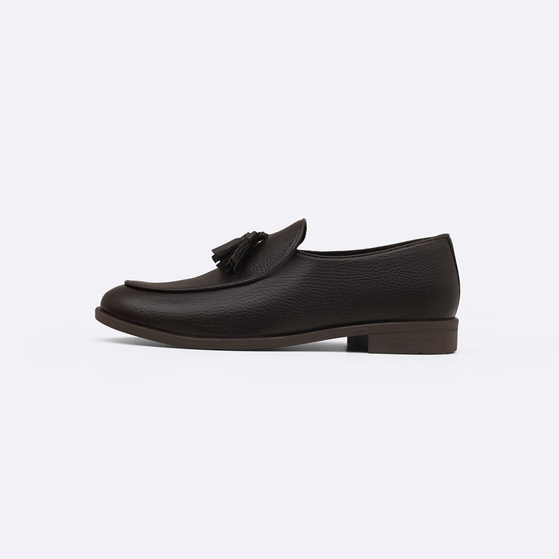 GRAINED LEATHER TASSEL LOAFERS