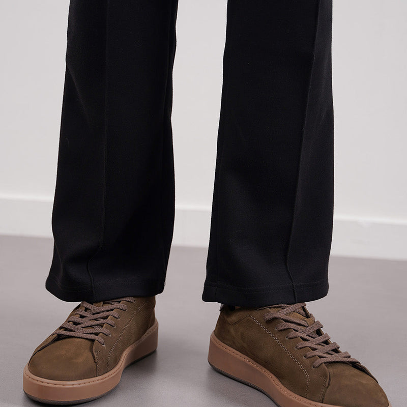 LEATHER LACE-UP SNEAKERS