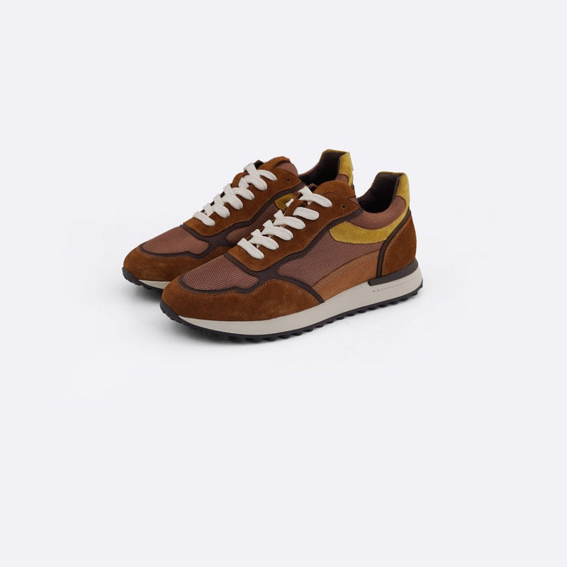 CONTRAST LEATHER JOGGERS