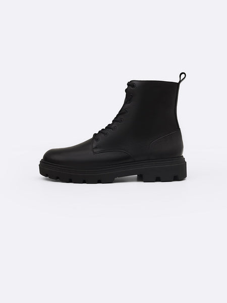 CHUNKY LEATHER BIKER BOOTS