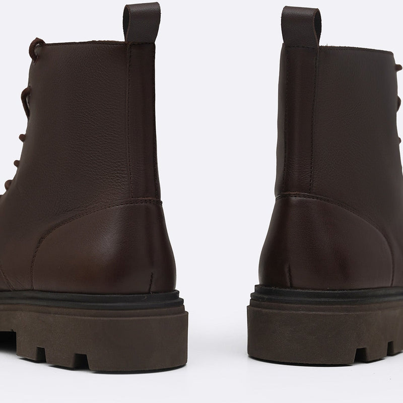 CHUNKY LEATHER BIKER BOOTS