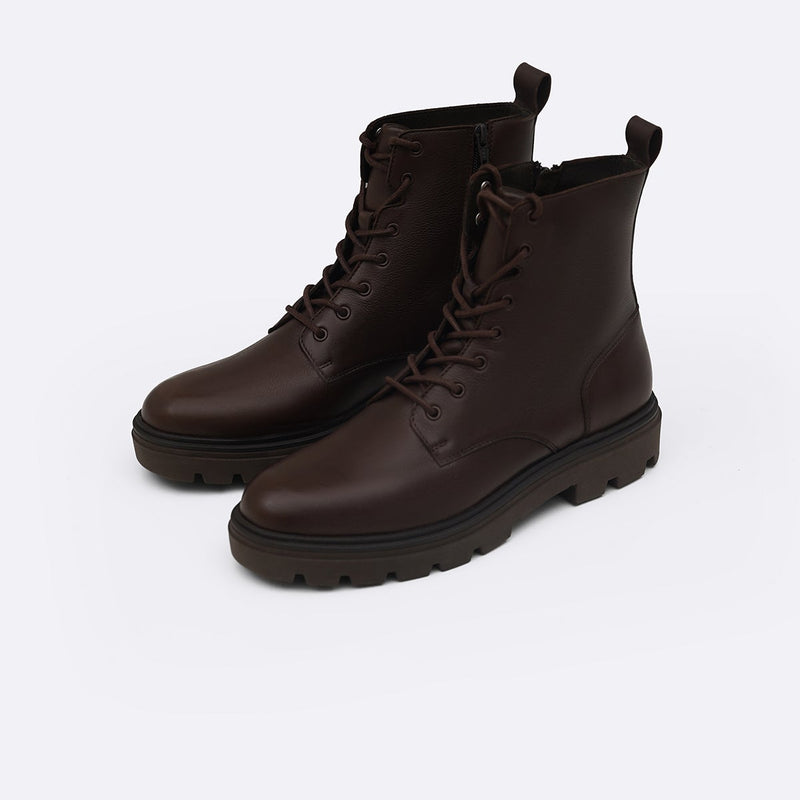 CHUNKY LEATHER BIKER BOOTS