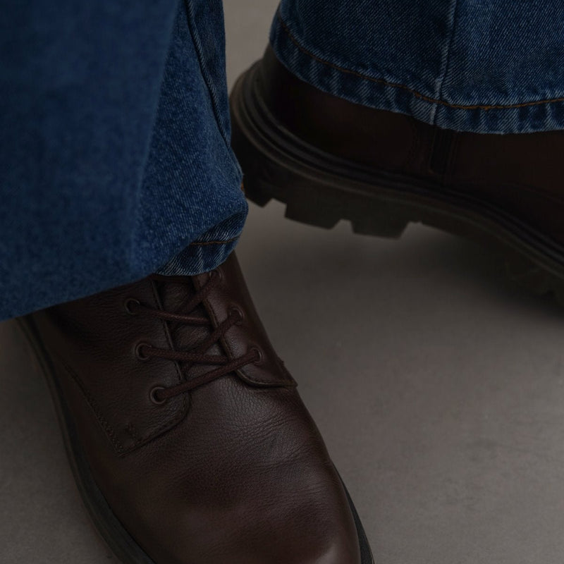 CHUNKY LEATHER BIKER BOOTS