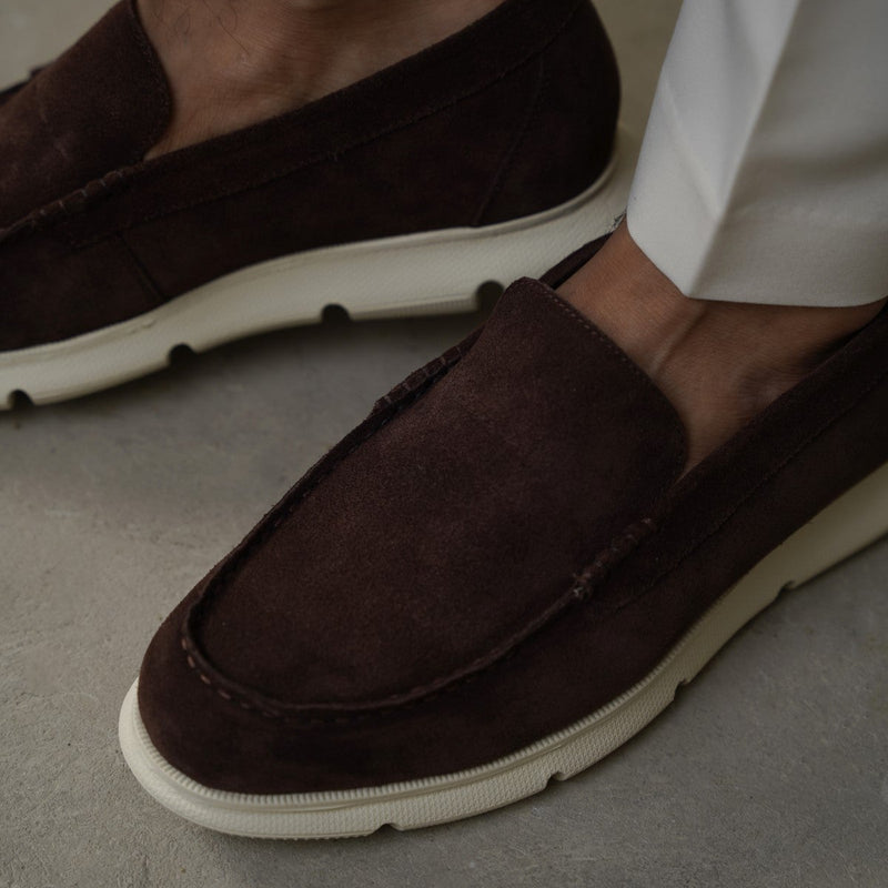AIR-SOLE SUEDE LOAFERS