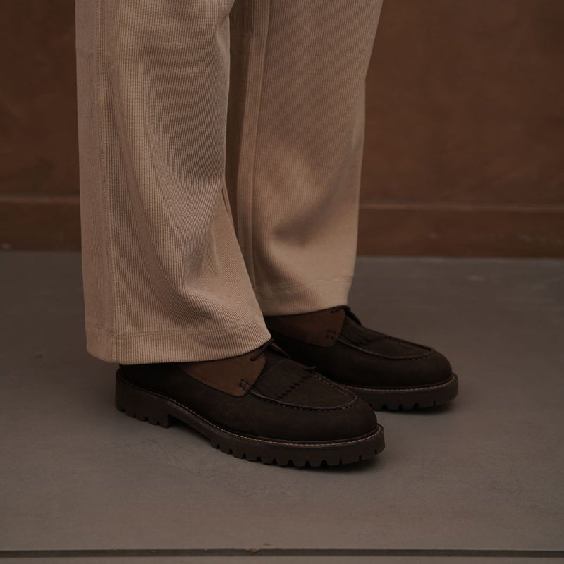 LEATHER MOC-TOE SHOES