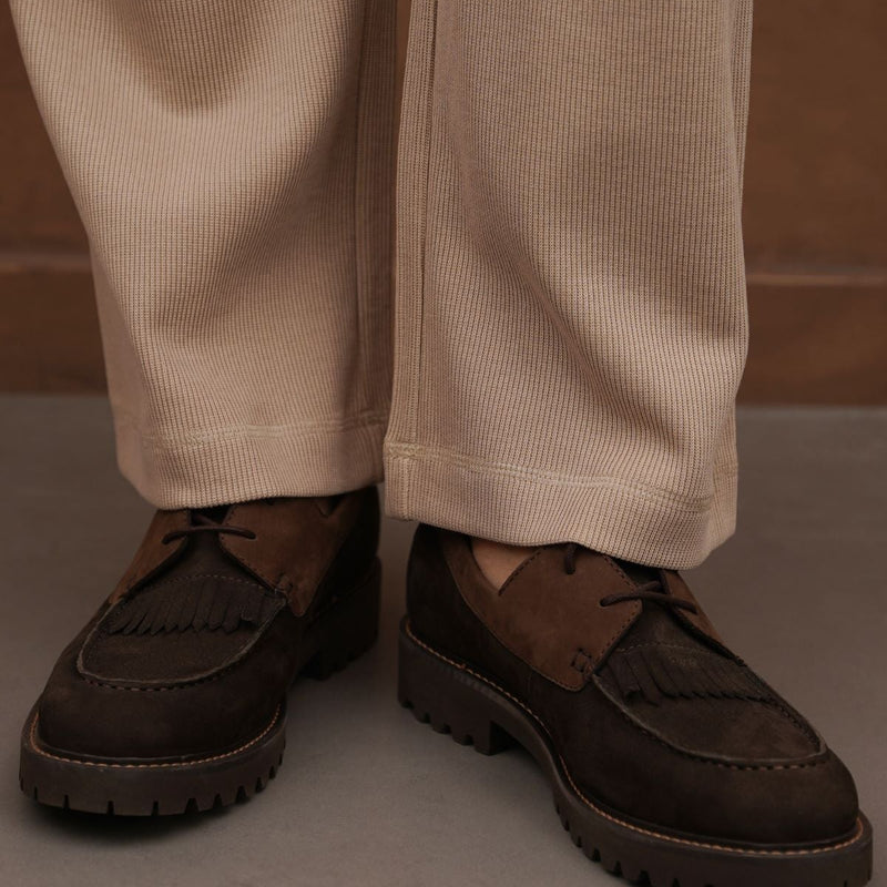 LEATHER MOC-TOE SHOES