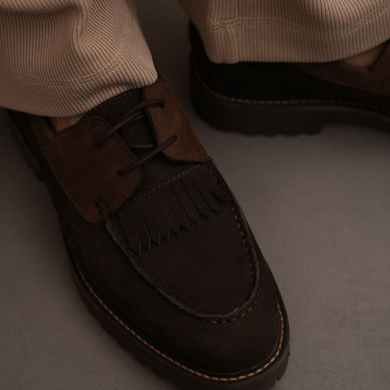 LEATHER MOC-TOE SHOES