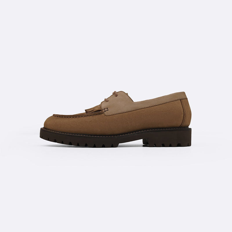 LEATHER MOC-TOE SHOES