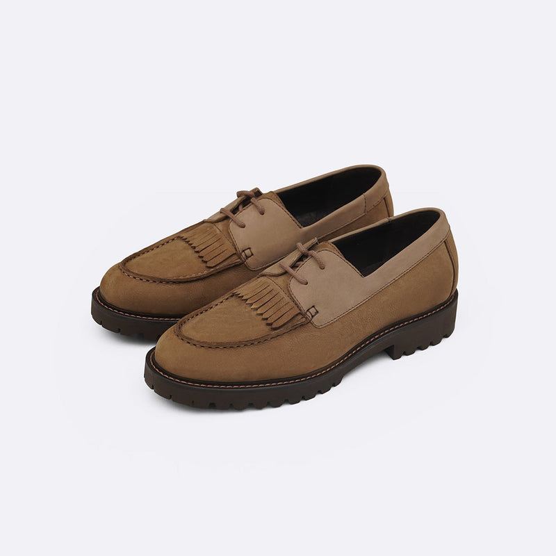 LEATHER MOC-TOE SHOES