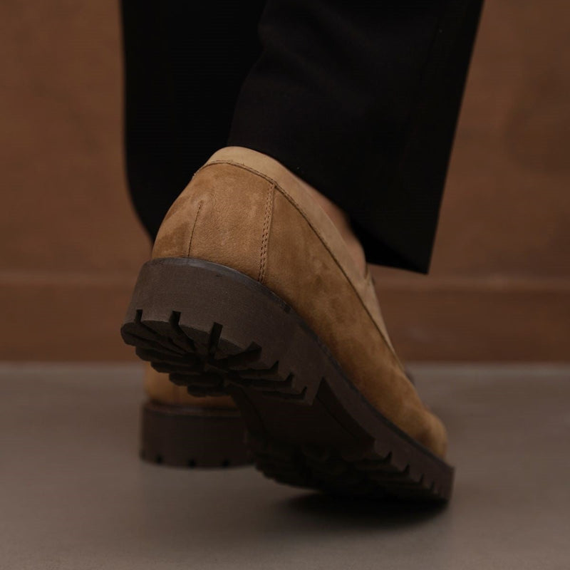 LEATHER MOC-TOE SHOES