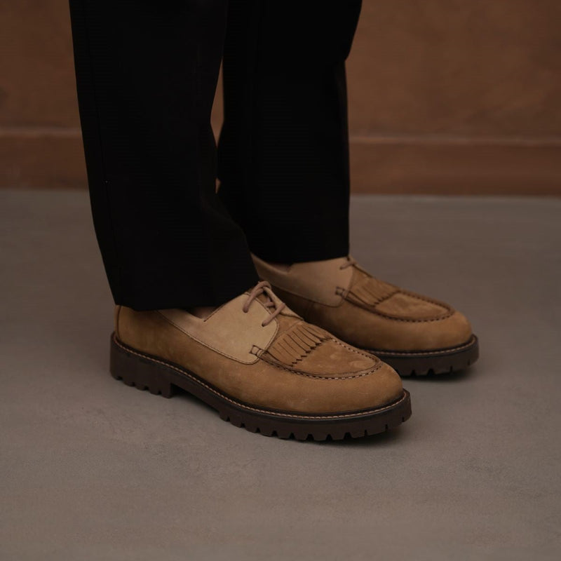 LEATHER MOC-TOE SHOES