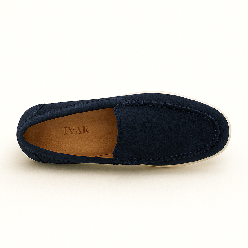 IVAR® Teal Blue Suede Loafers