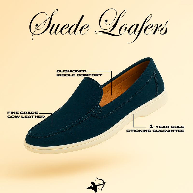 IVAR® Teal Blue Suede Loafers